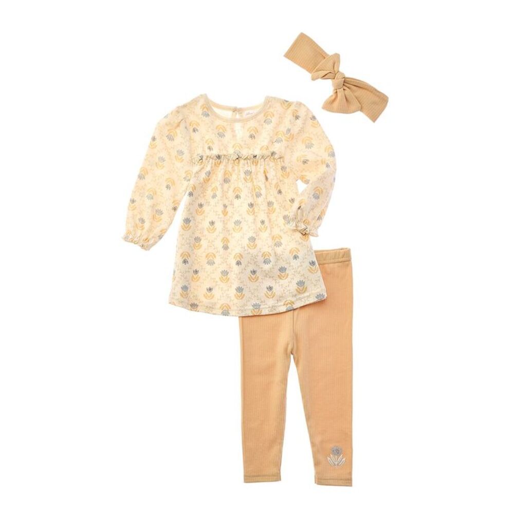 Adley & Hudson  3Pc Tunic & Legging Set, Beige